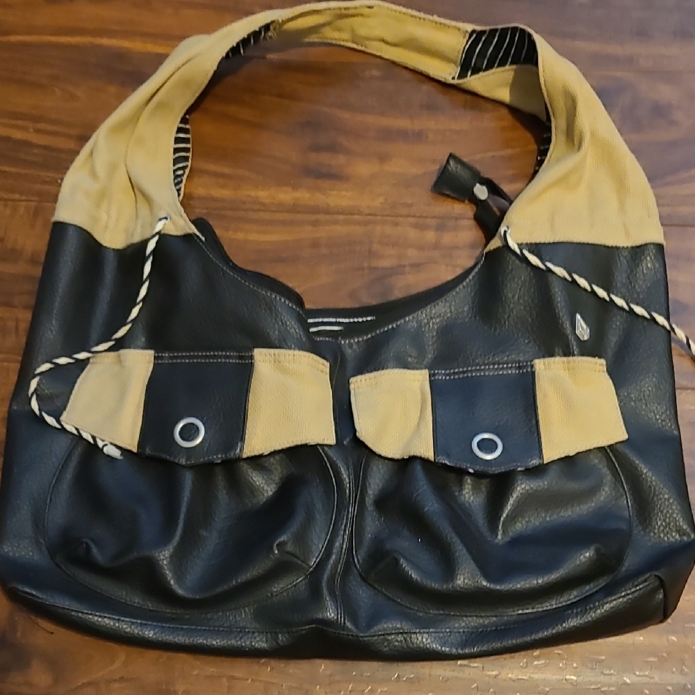 VOLCOM Two-Tone Black and Tan Women's Bag